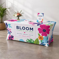 custom tablecloth with logo stretch 